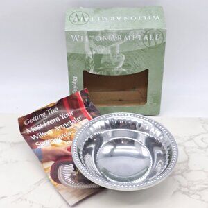 Wilton Armetale Flutes Pearls 6 in Round Dipping Bowl Silver Dip Aluminum NEW